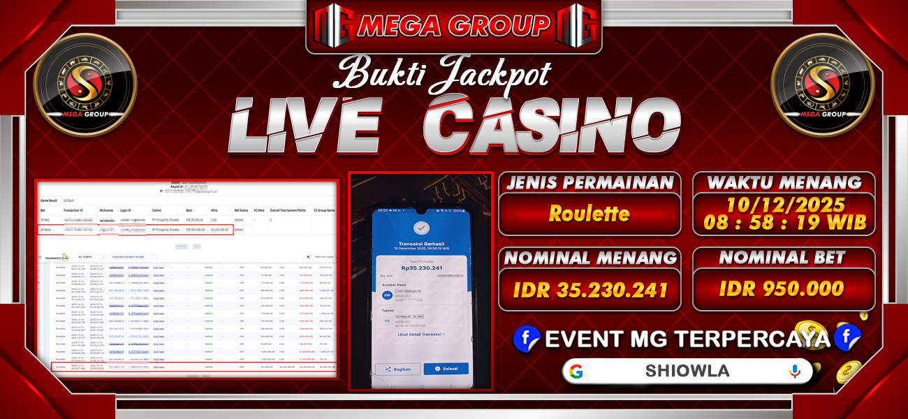 Bukti JP situs Shiowla hari Rabu, 10 Desember 2025