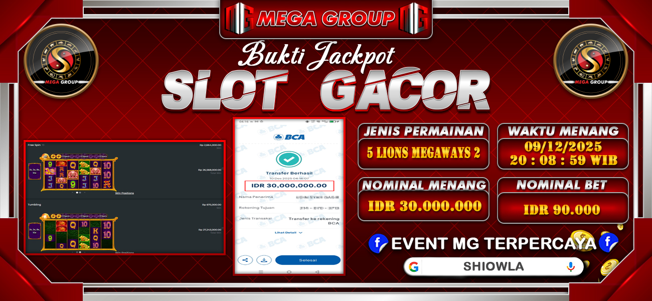 Bukti JP situs Shiowla hari Rabu, 10 Desember 2025