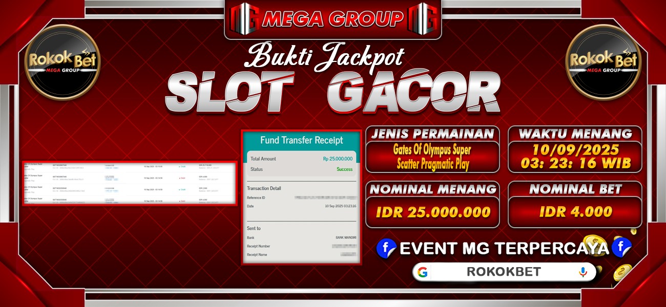 Bukti JP situs Rokokbet hari Rabu, 10 September 2025