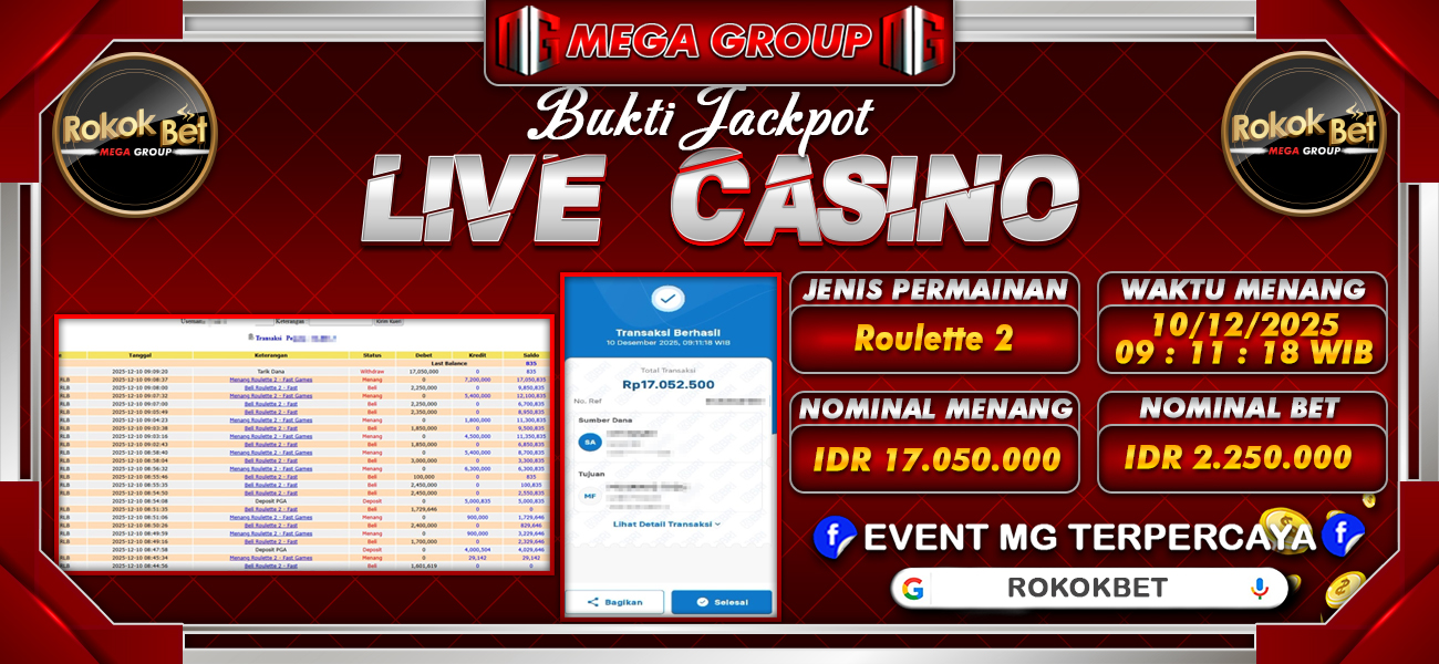 Bukti JP situs Rokokbet hari Rabu, 10 Desember 2025