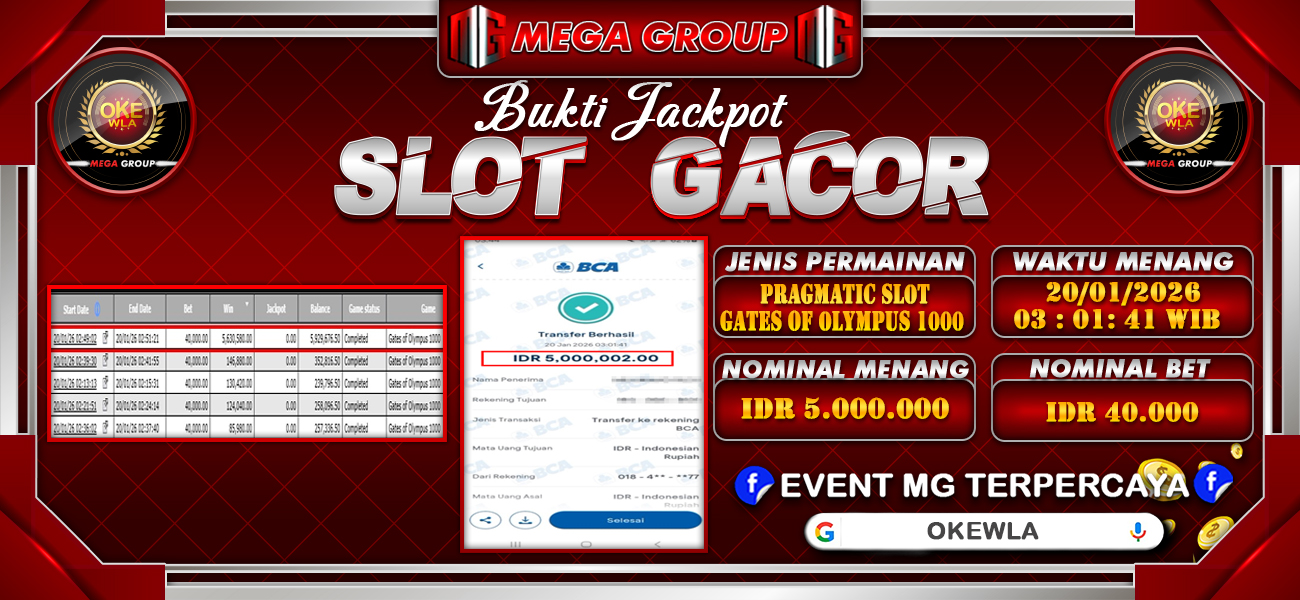 Bukti JP situs Okewla hari Selasa, 20 Januari 2026